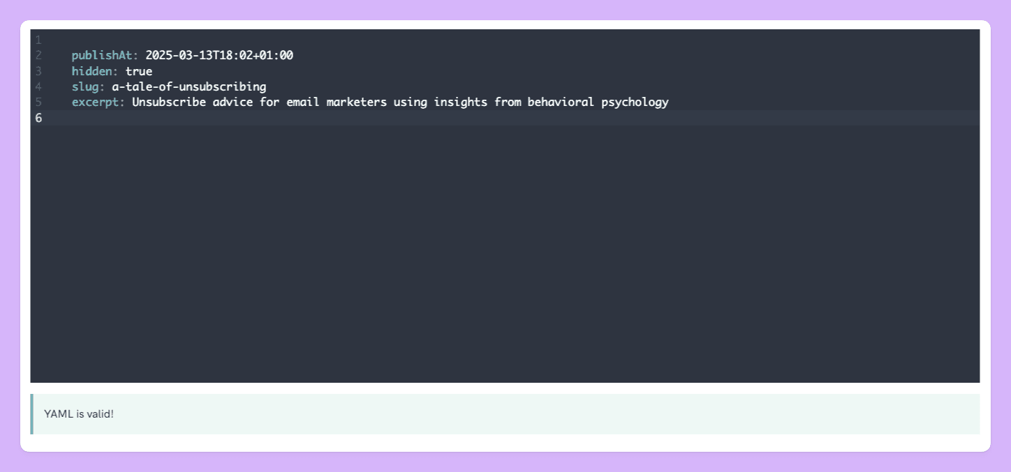 Frontmatter validation